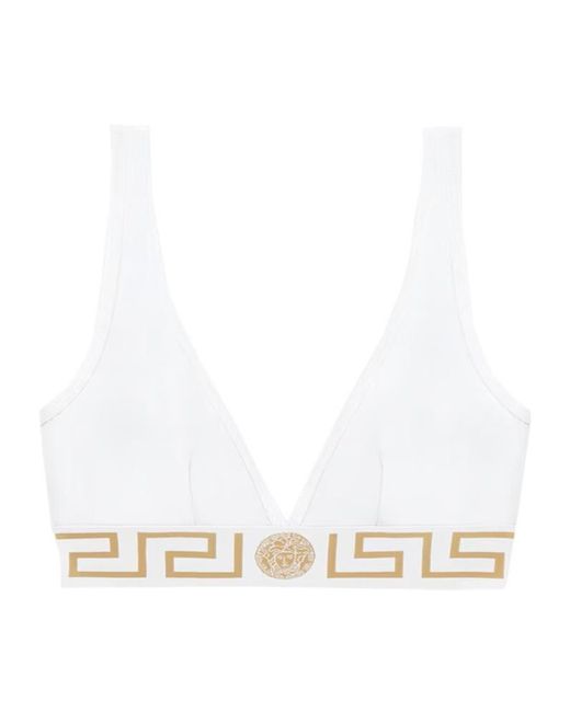 Versace White V-Neck Sports Bra
