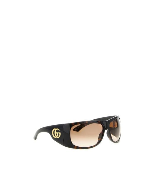 Gucci Natural Square-Frame Logo Sunglasses