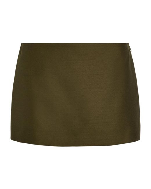 Khaite Green Wool-Silk Blend Skirt