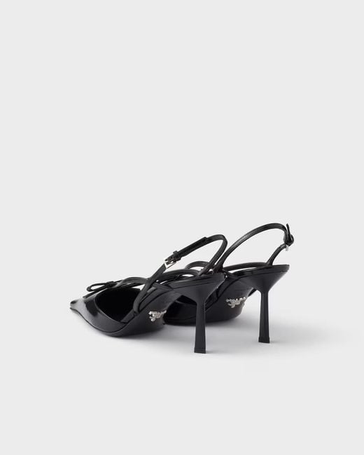 Prada Multicolor Brushed-Leather Slingback Pumps
