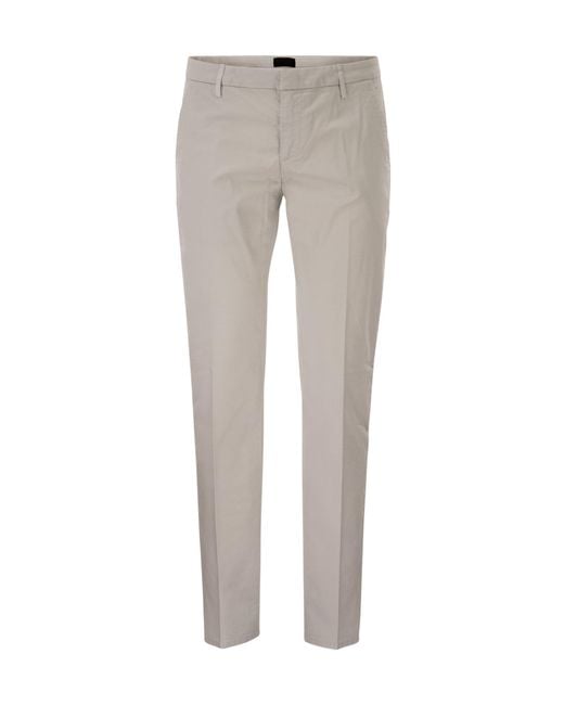 Dondup Gray Spiritissimo Slim Chino Pants for men