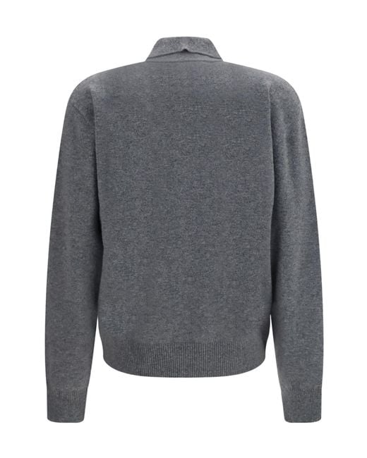 Rohe Gray Ballantyne Argyle Ribbed Polo Top