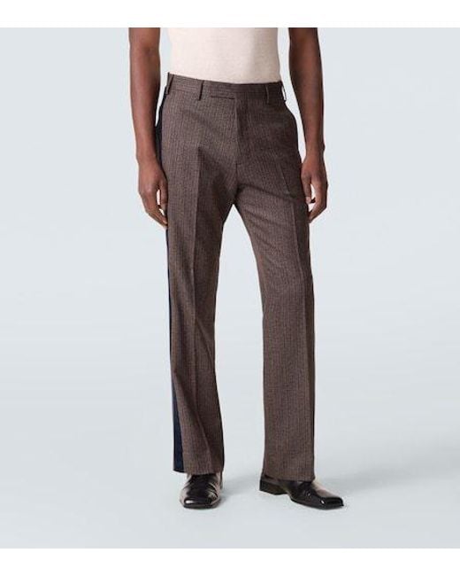 Wales Bonner Gray Alto Pinstripe Wool Blend Slim-Fit Trousers for men