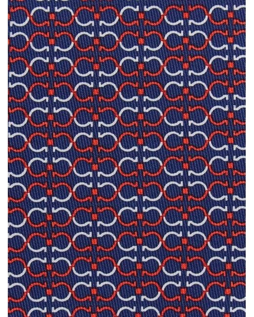 Ferragamo Purple Ferragamo Gancini Printed Tie for men