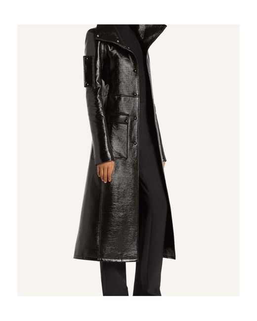 Courreges Black Cotton Polyurethane Elastane Viscose Coat