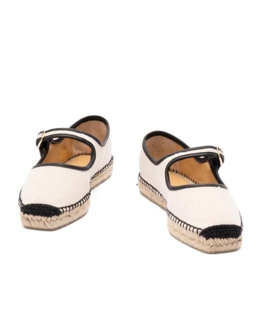 Castaner Natural Flat Straw Shoes