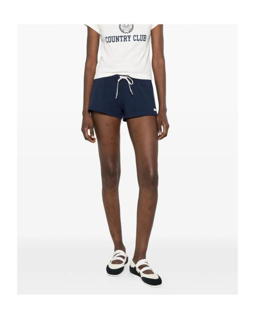 Sporty & Rich Blue Drawstring Shorts