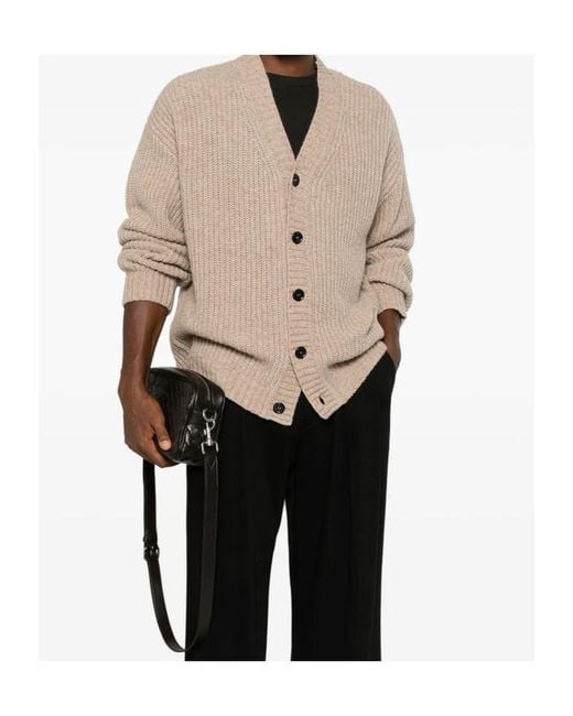 Roberto Collina Natural V-Neck Cardigan for men