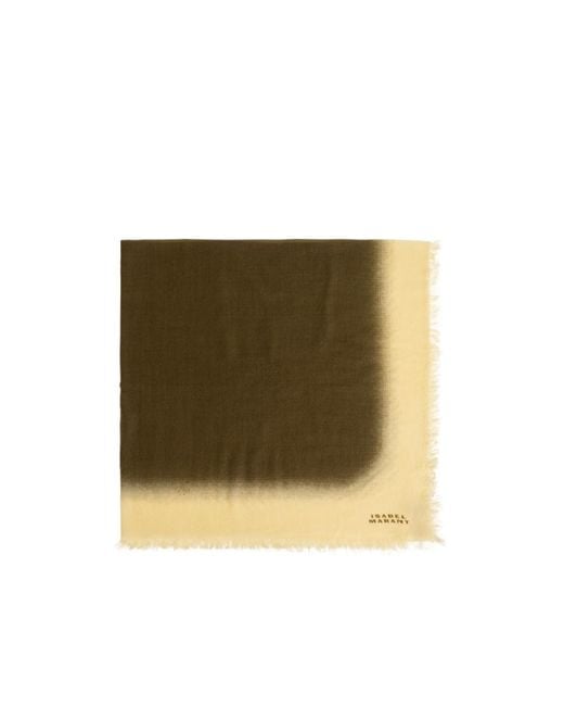 Isabel Marant Green Aleia Gradient Fringed Scarf