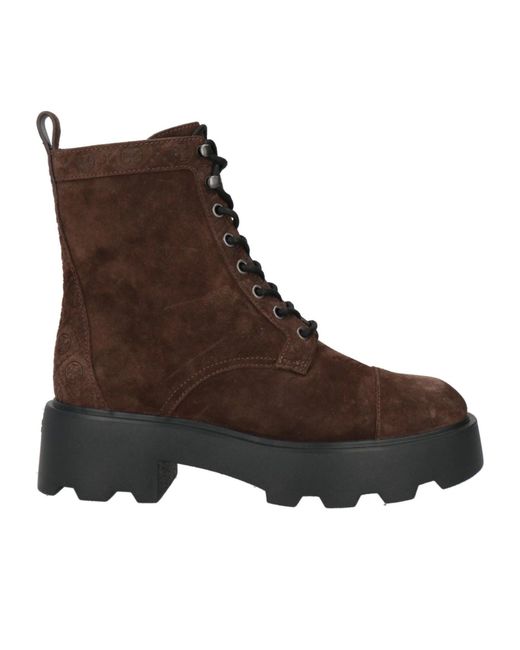 Tory Burch Brown Solid Color Platform Ankle Boots