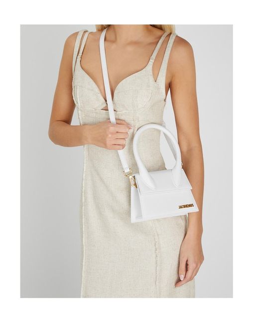 Jacquemus White Le Chiquito Moyen Leather Shoulder Bag