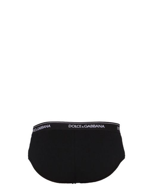 Dolce & Gabbana Black Logo Waistband 2-Pack Briefs for men
