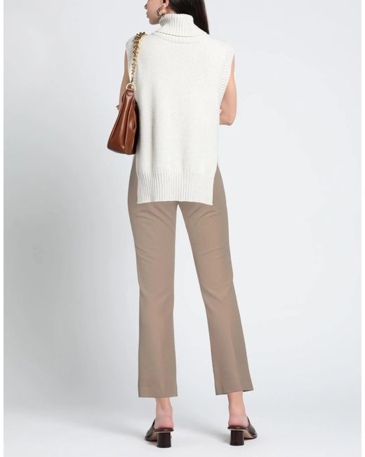 Max Mara Gray Solid Stretch Twill Pants