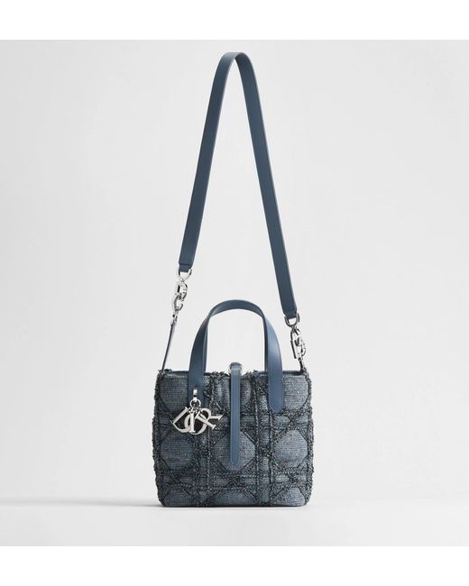 Dior Blue Small Toujours Vertical Tote Bag