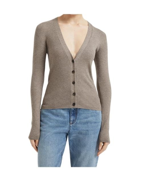 Brunello Cucinelli Blue V-Neck Cardigan