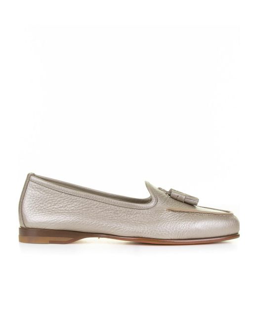 Santoni Gray Tassel Detailed Loafers
