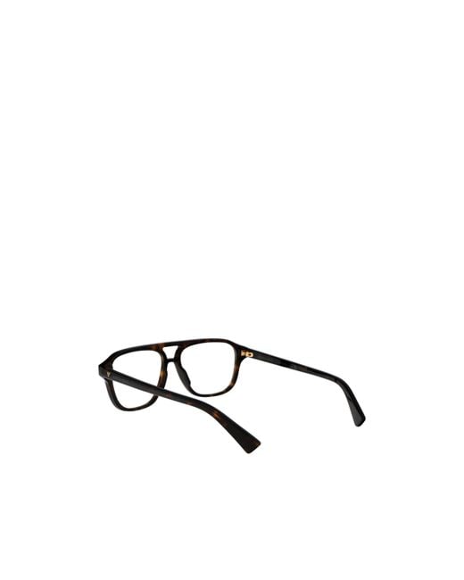 Bottega Veneta White Eyewear Aviator Frame Glasses for men