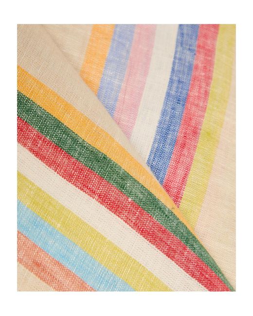 Staud Natural Striped Linen Mini Dress