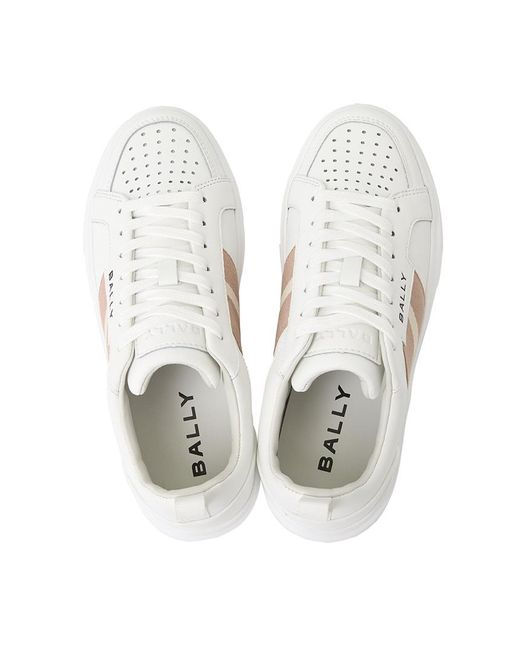 Bally White Lace-Up Sneakers