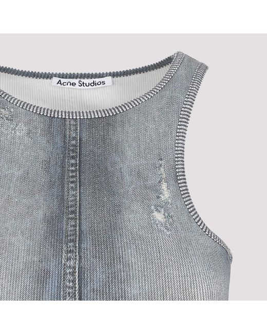 Acne Blue Crewneck Sleeveless Top