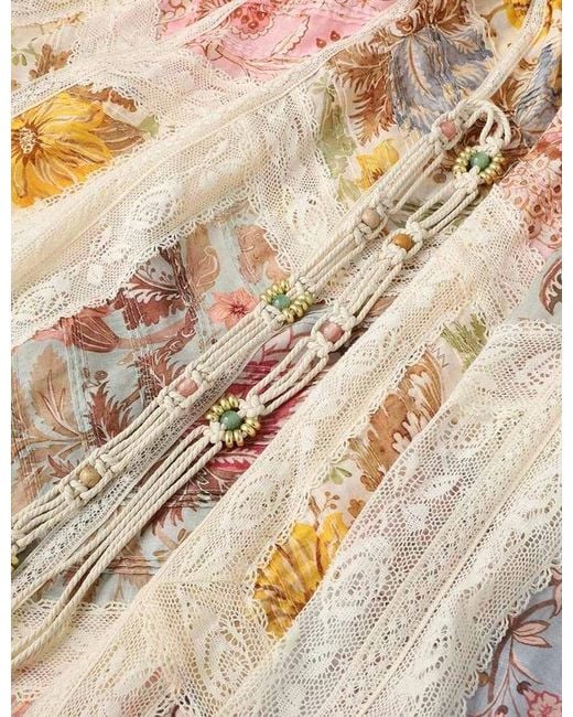 Zimmermann Multicolor Daylight Flutter Spliced Print Dress