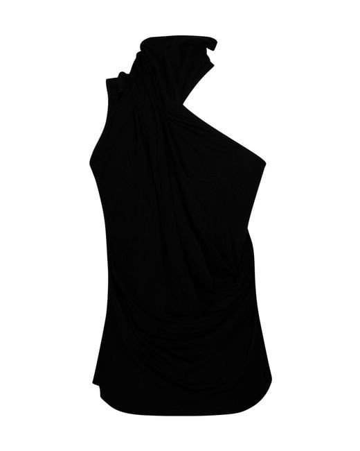Entire studios Black Draped Halter-Neck Top