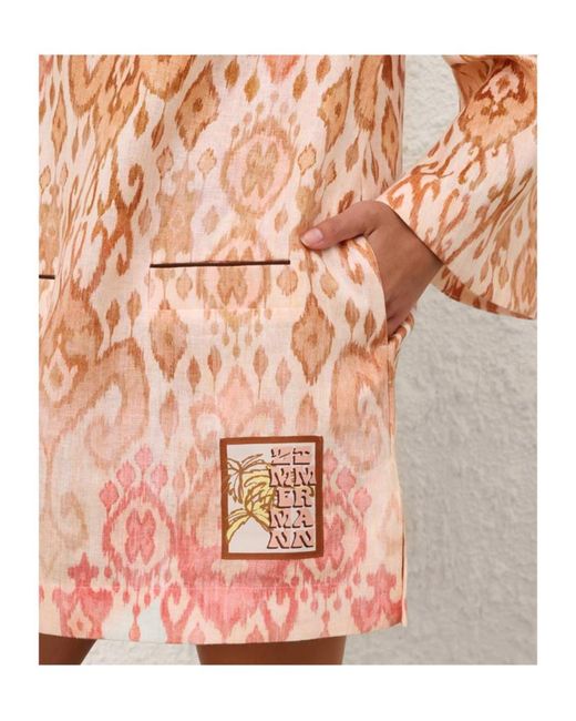 Zimmermann Pink Aster Printed Short Dress