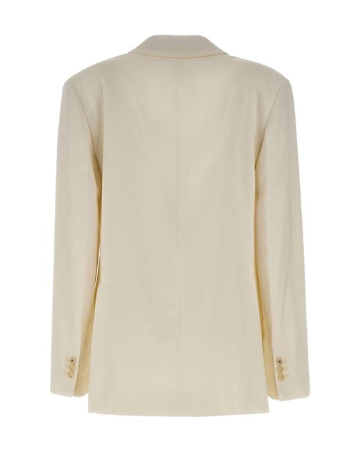 Victoria Beckham Natural Tailored Wool Jacket