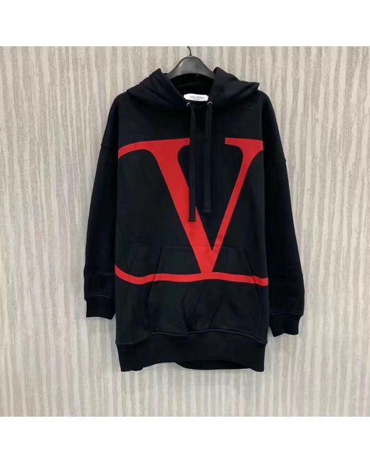Valentino Black Vlogo Print Hoodie