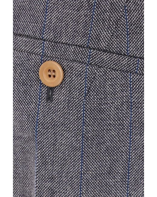 Prada Gray Pinstriped Belted Mini Skirt