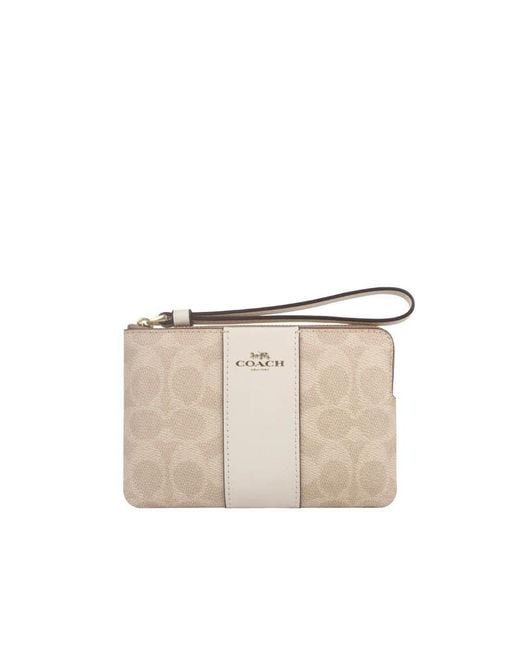 COACH Natural Corner Zip Wristlet