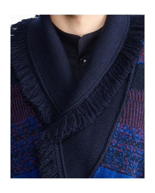 GIORGIO ARMANI X ALANUI Blue Giorgio Armani For Alanui Cashmere Blend Cardigan for men