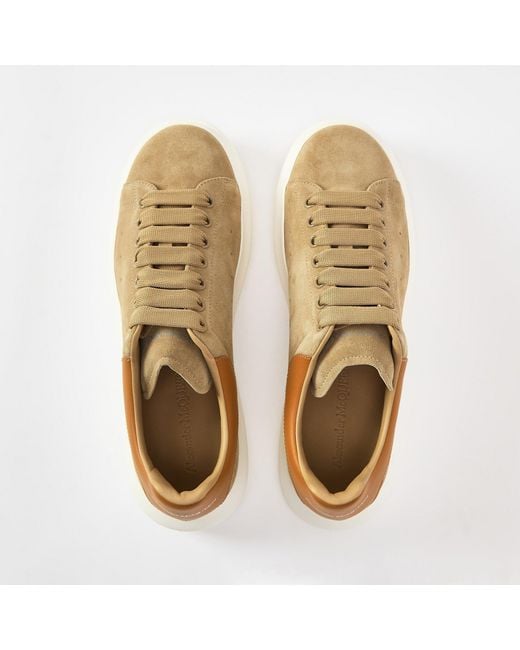 McQueen Brown Oversized Leather Trainers for men