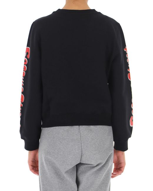 Moschino Blue Round-Necked Logo Sweater