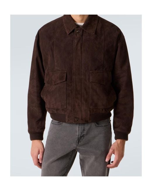 FRAME Brown Flap Pocket Leather Jacket for men