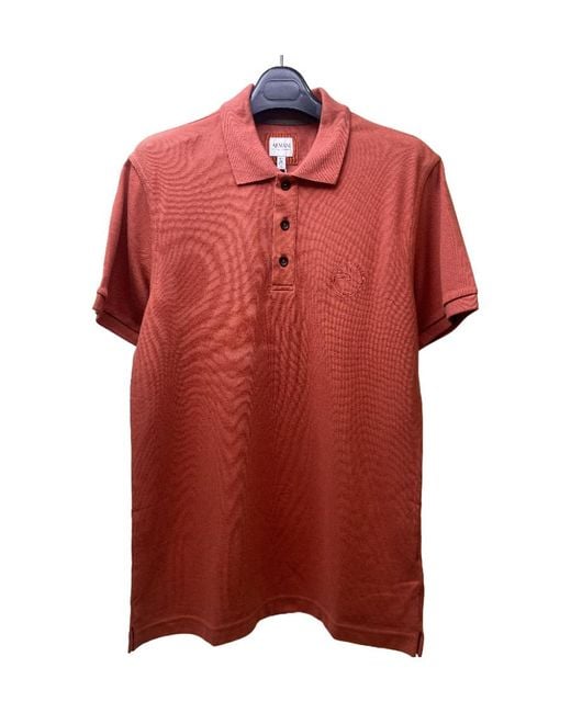 Armani Collezioni Red Logo Lapel Polo Shirt for men