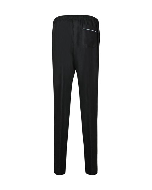 Dolce & Gabbana Black Elastic Drawstring Waist Pants for men