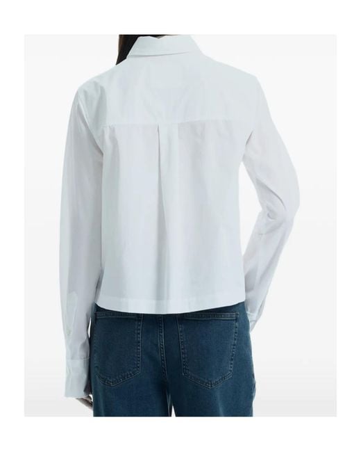 Closed White Lace-Trim Chest-Pocket Shirt