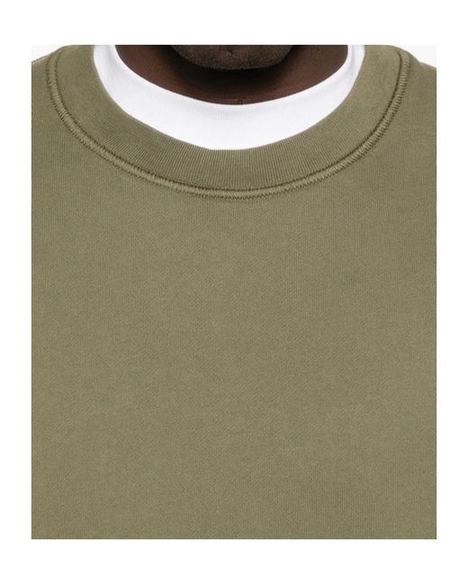 Stone Island Green Logo Patch Crewneck Sweatshirt for men