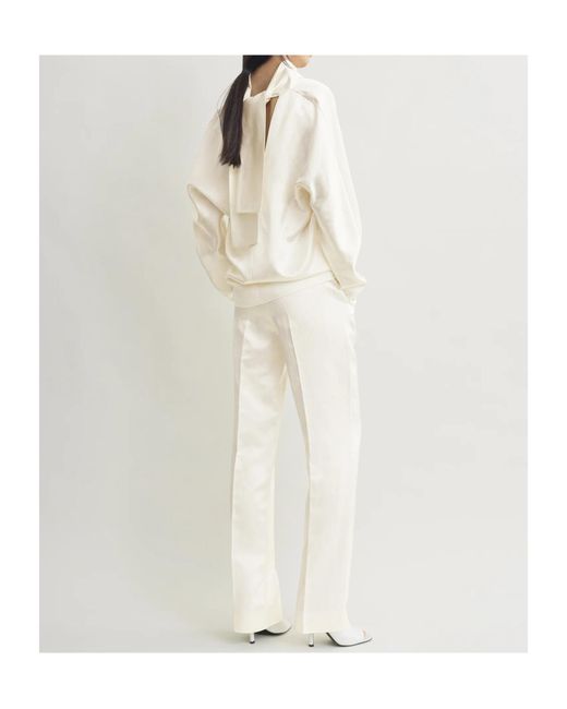 Totême White Totême Draped Back-Buttoned Top