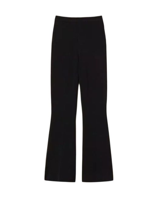 Twinset Black Flared Knit Trousers