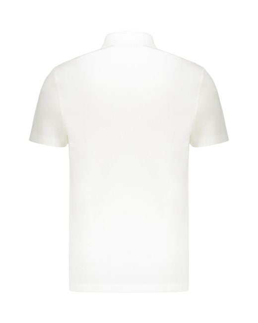 Versace White Logo Patch Polo Shirt for men