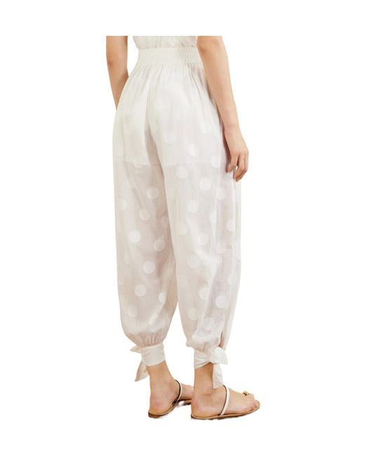 Zimmermann White Polka-Dot Cotton-Poplin Balloon Pants