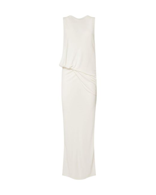 Jacquemus White La Robe Peplo Longue Draped Long Dress