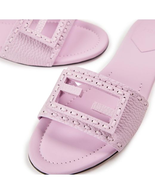 Fendi Pink Breathable Flat-Bottomed Flip-Flops