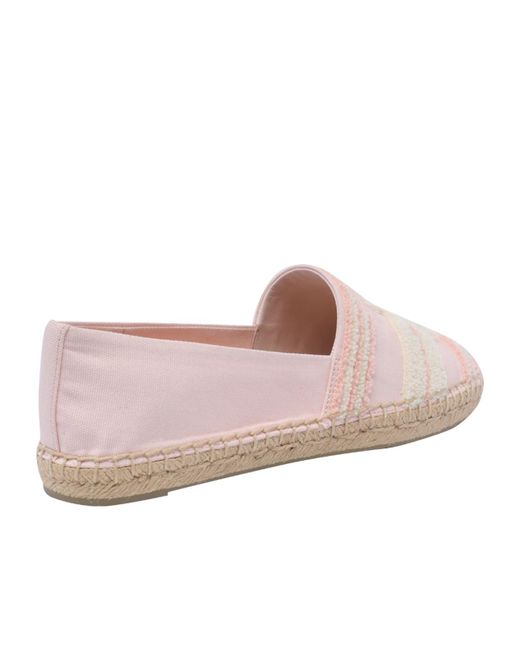 Tory Burch Pink Double T Slip-On Espadrilles