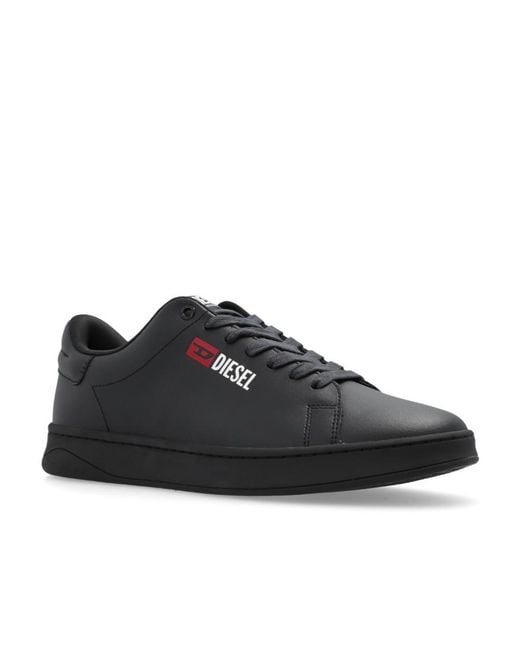 DIESEL Black S-Athene Logo-Embossed Sneakers for men