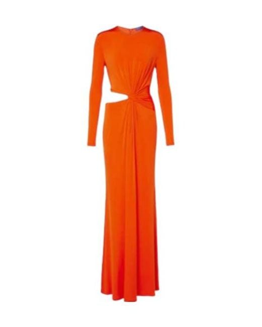 Ralph Lauren Orange Cutout Maxi Dress