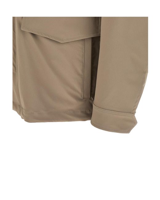 Herno Brown Stretch Field Jacket for men