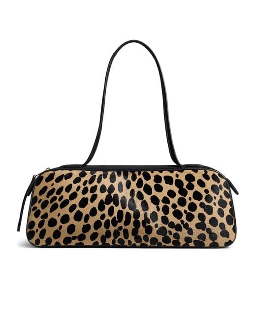 Khaite Black Simona Leopard-Printed Shoulder Bag